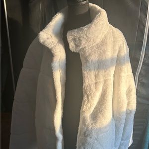 Cute White Furry Coat